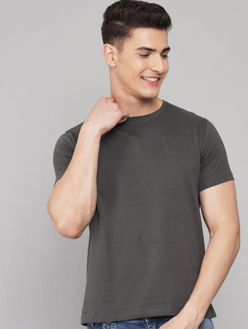 grey solid t-shirt - 18260962 - Standard Image - 0