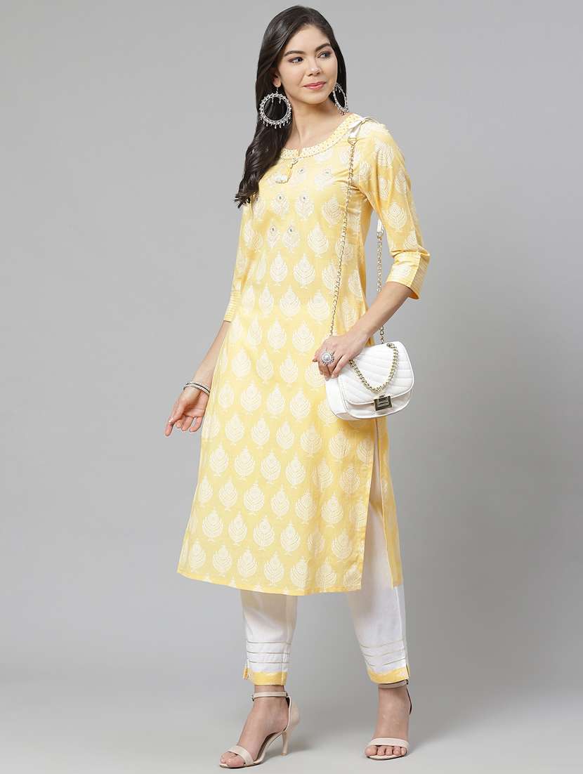 multi colored cotton blend kurta pant set - 18261097 - Zoom Image - 0