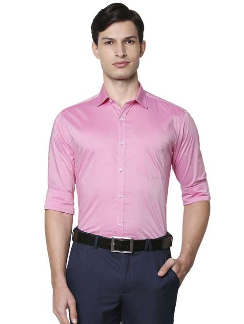 pink solid formal shirt - 18261347 - Standard Image - 0
