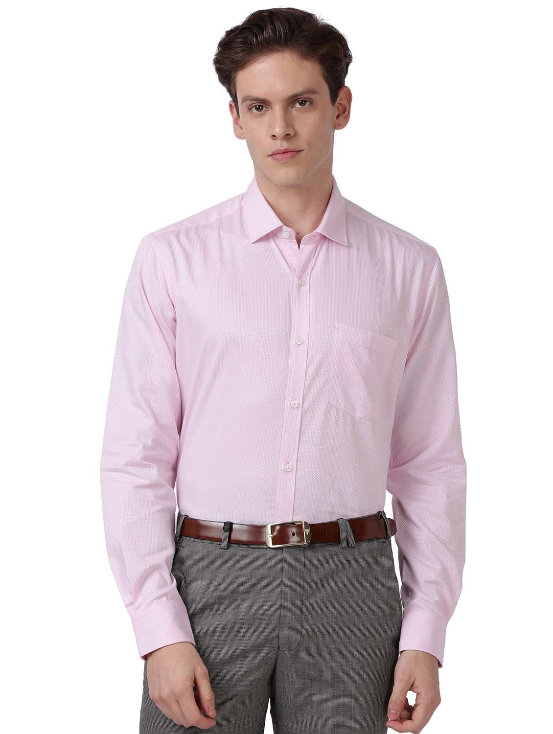 pink self-designed formal shirt - 18261349 - Zoom Image - 0