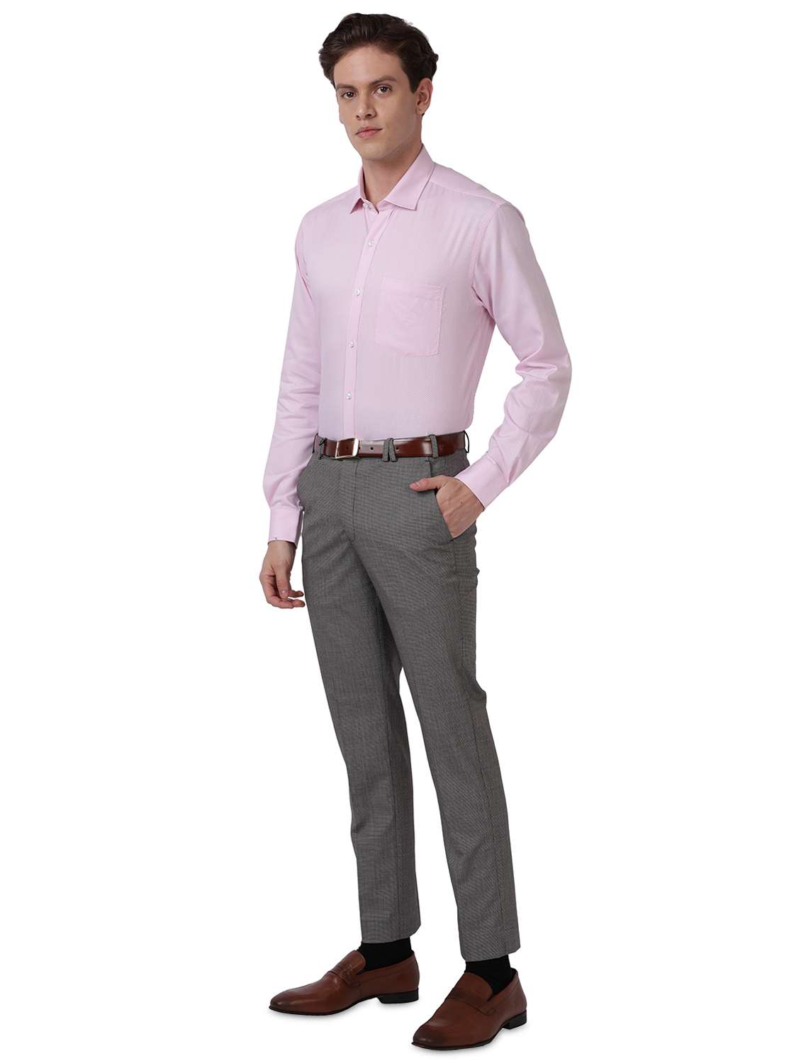 pink self-designed formal shirt - 18261349 - Standard Image - 3