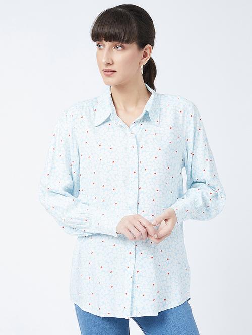 curved hem floral shirt - 18261445 - Standard Image - 0