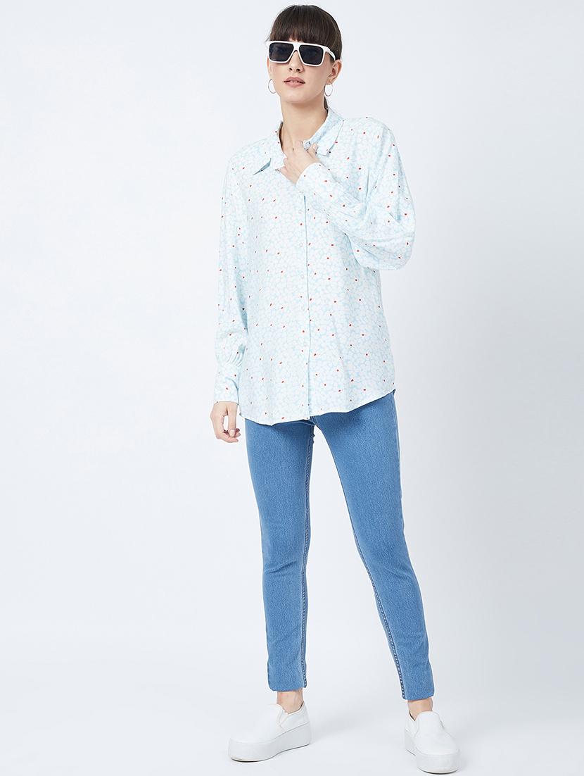 curved hem floral shirt - 18261445 - Standard Image - 3
