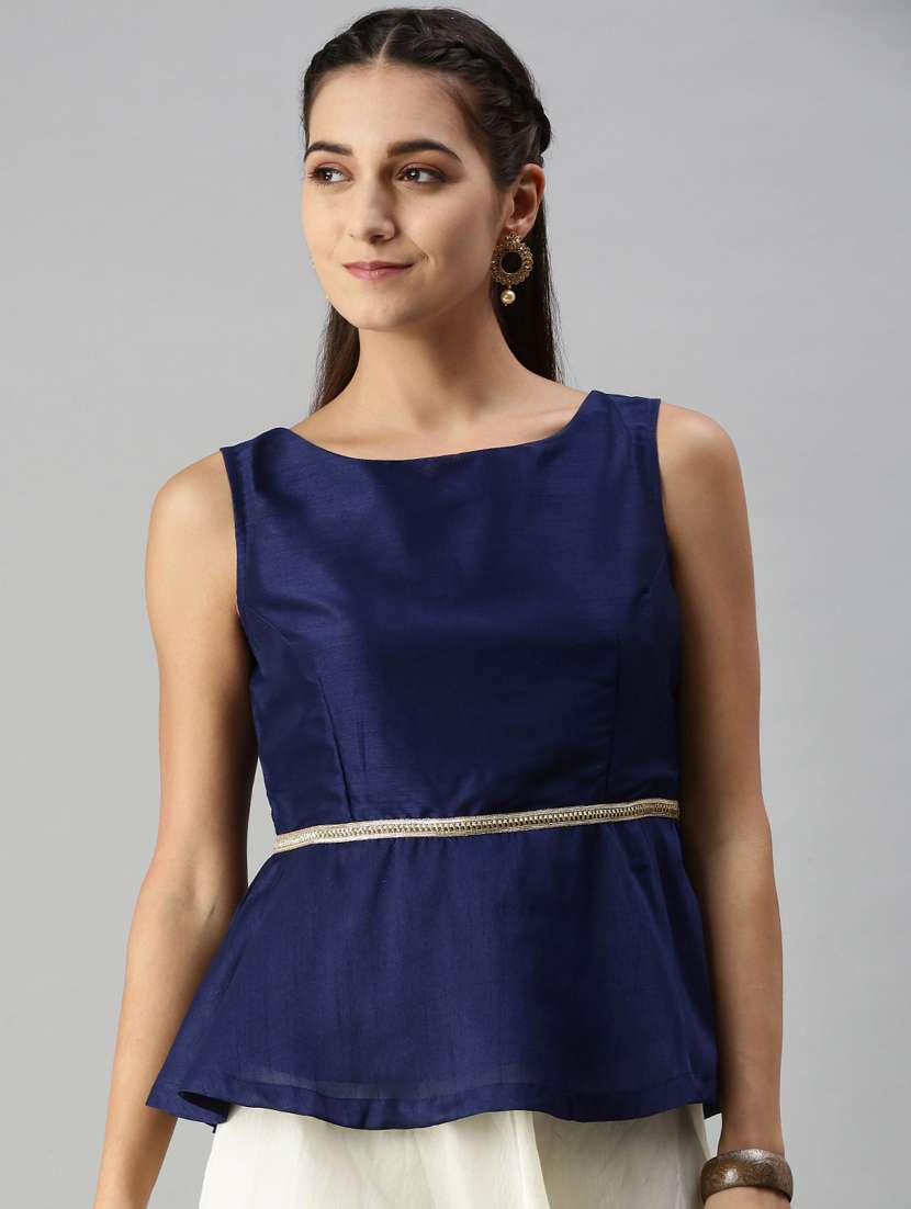 navy blue straight top