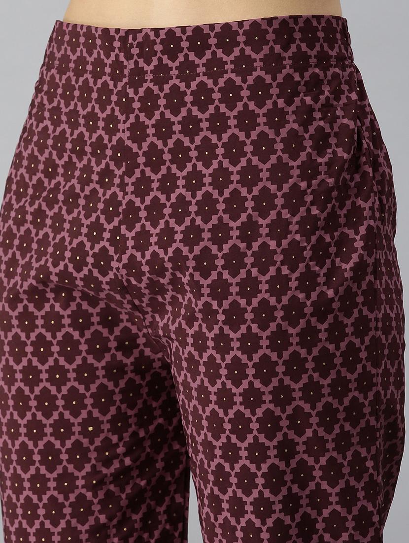 burgundy crepe kaftan set - 18261627 - Standard Image - 3