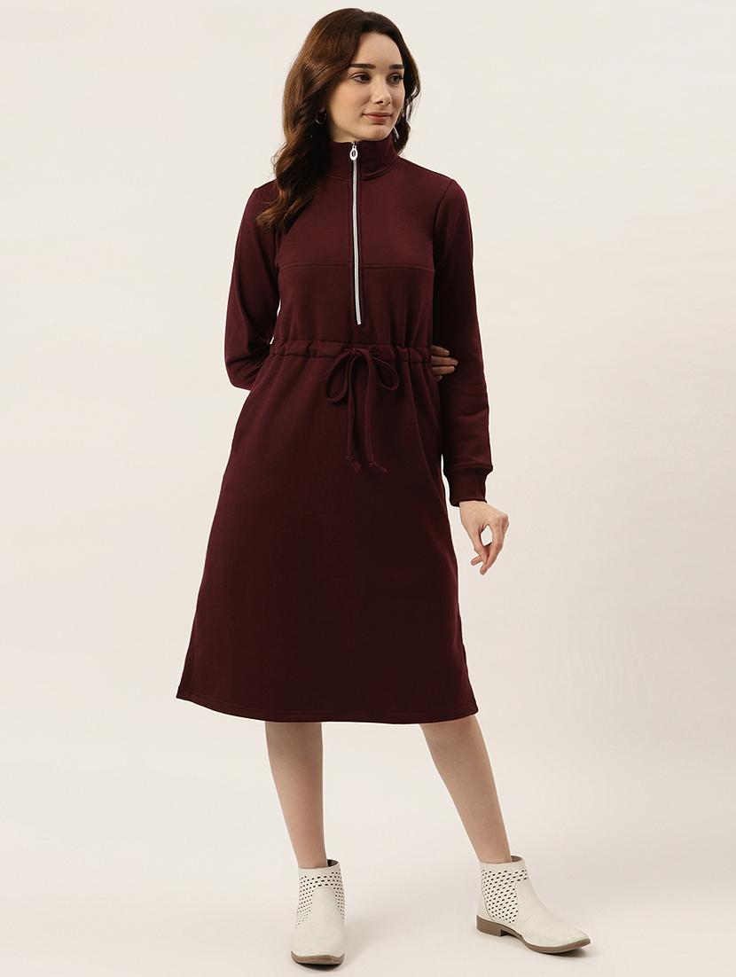 tie front solid straight dress - 18261685 -  Zoom Image - 0