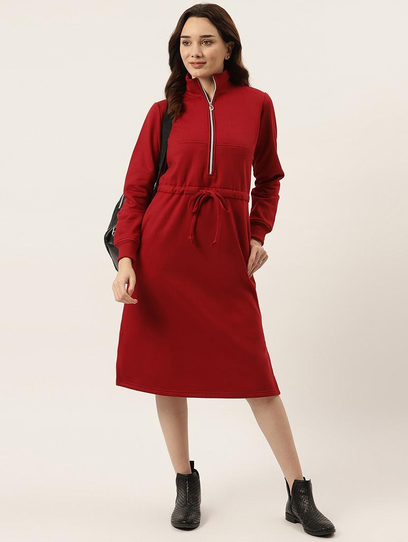 tie front solid straight dress - 18261697 - Zoom Image - 0