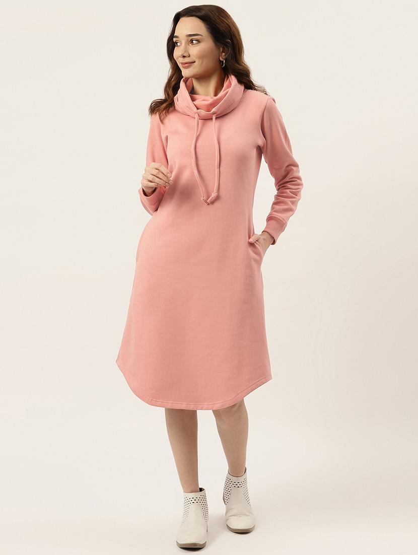 cowl neck solid shift dress - 18261709 - Zoom Image - 0