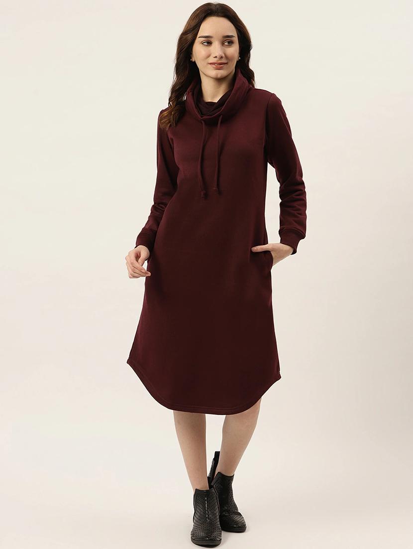 cowl neck solid shift dress - 18261721 - Zoom Image - 0