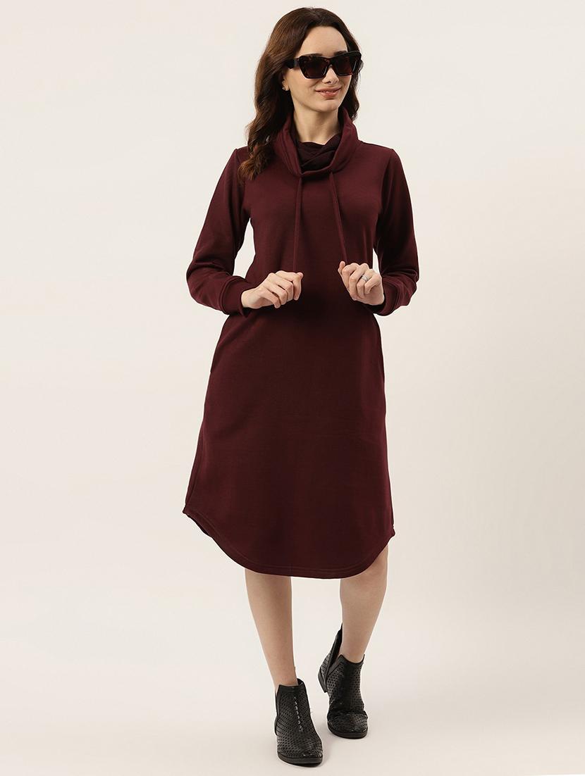 cowl neck solid shift dress - 18261721 - Standard Image - 3