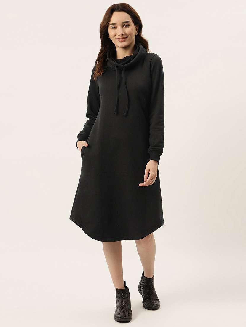 cowl neck solid shift dress - 18261727 - Zoom Image - 0