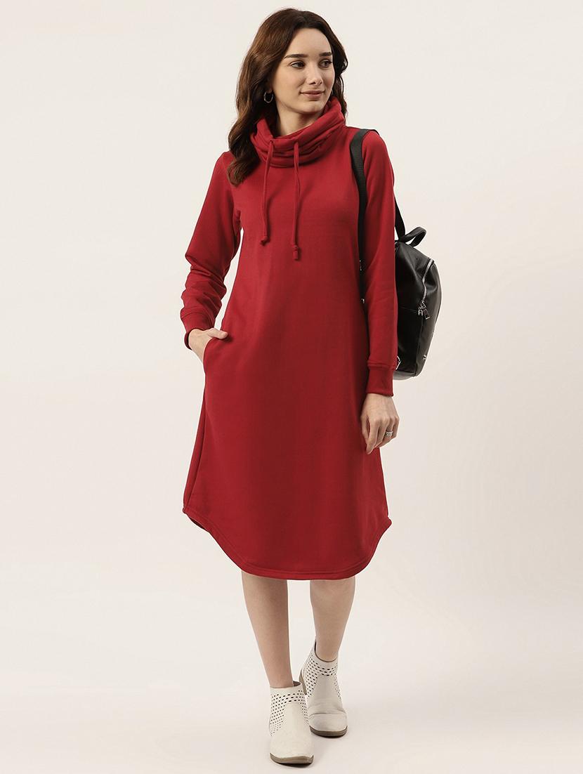 cowl neck solid shift dress - 18261733 - Standard Image - 3