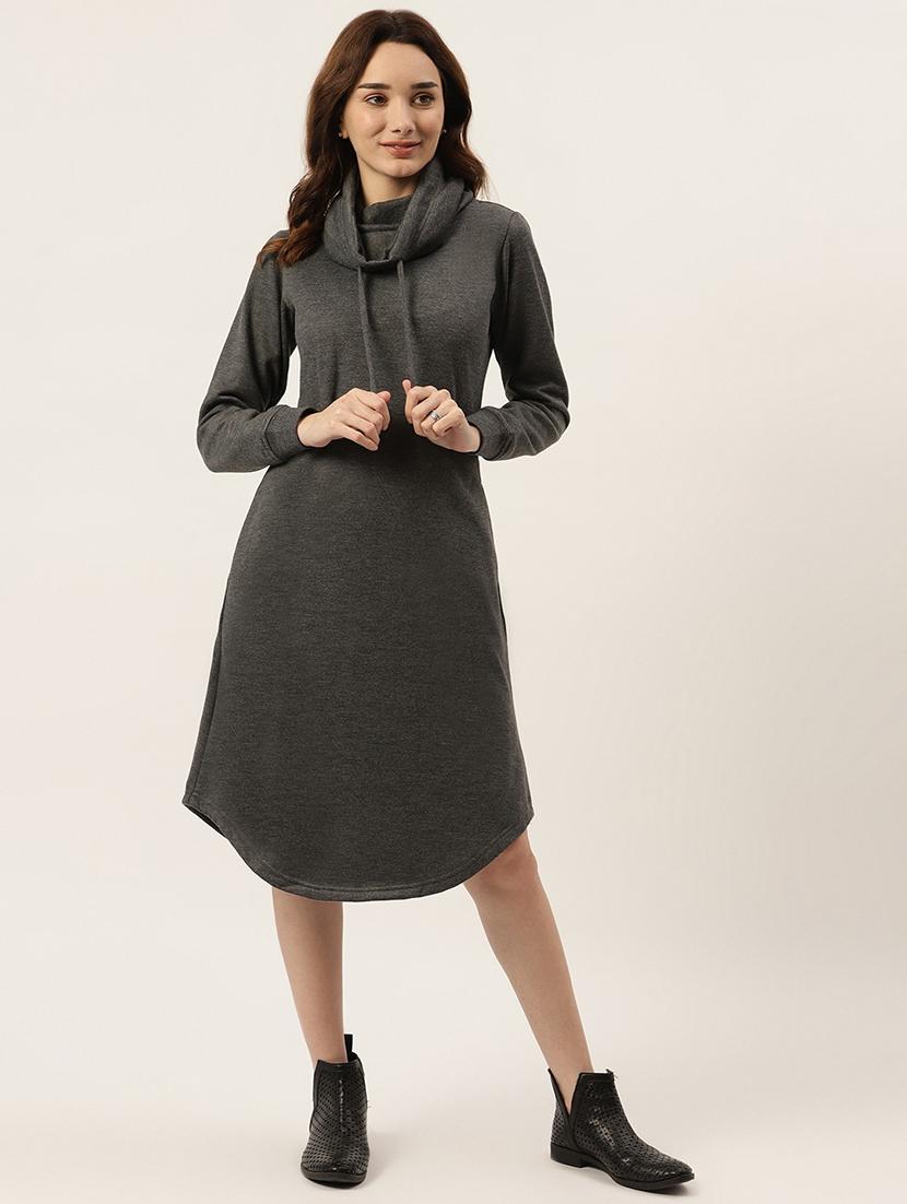 cowl neck solid shift dress - 18261739 - Zoom Image - 0