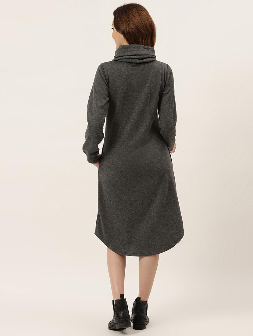 cowl neck solid shift dress - 18261739 - Standard Image - 3