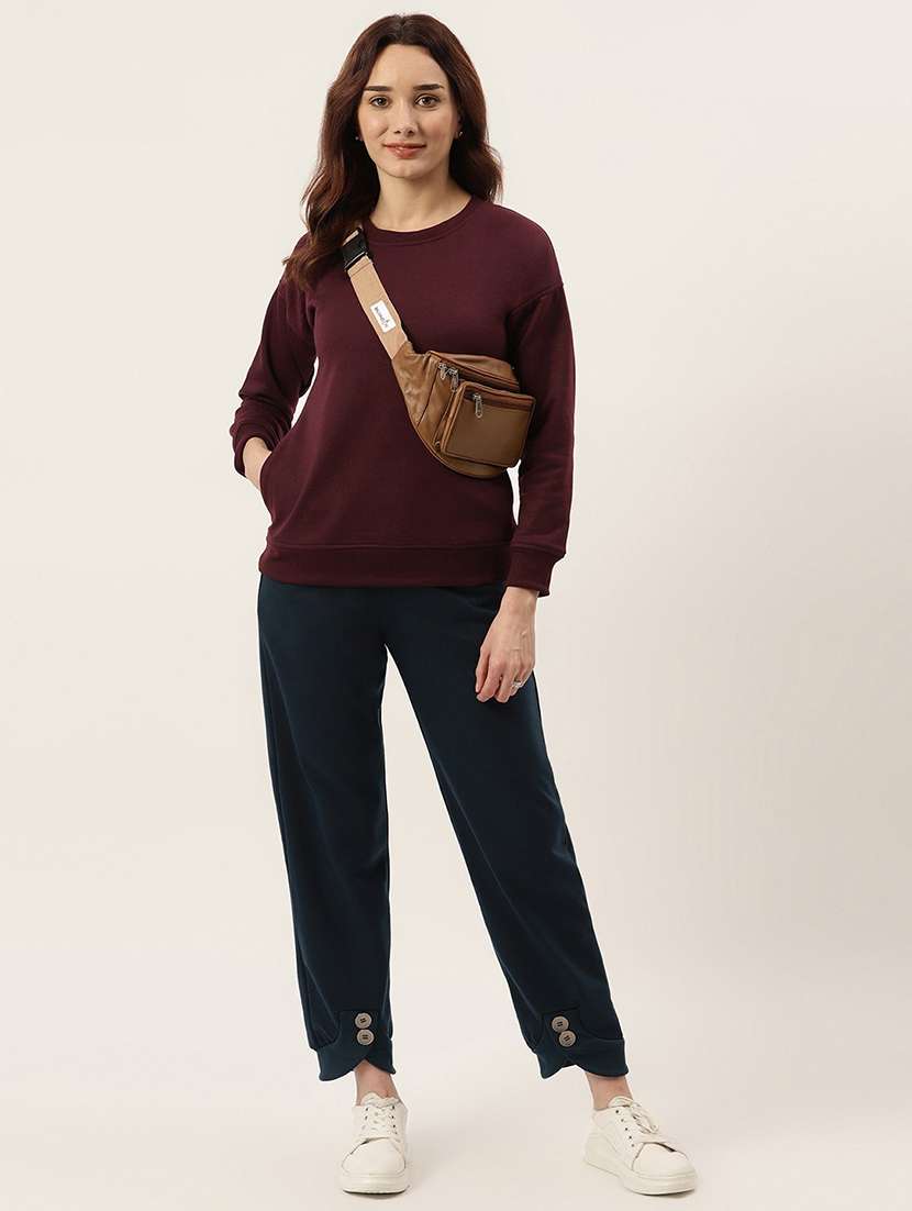 round neck solid sweatshirt - 18262952 -  Standard Image - 3