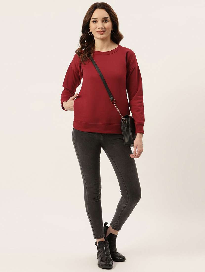round neck solid sweatshirt - 18262964 -  Standard Image - 3