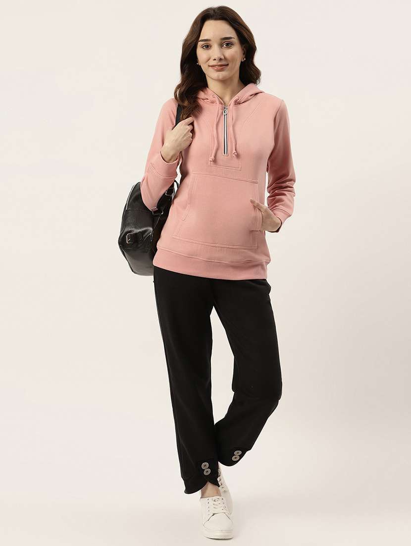 hooded neck solid sweatshirt - 18262976 - Standard Image - 3