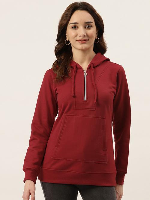 hooded neck solid  sweatshirt - 18263000 -  Standard Image - 0