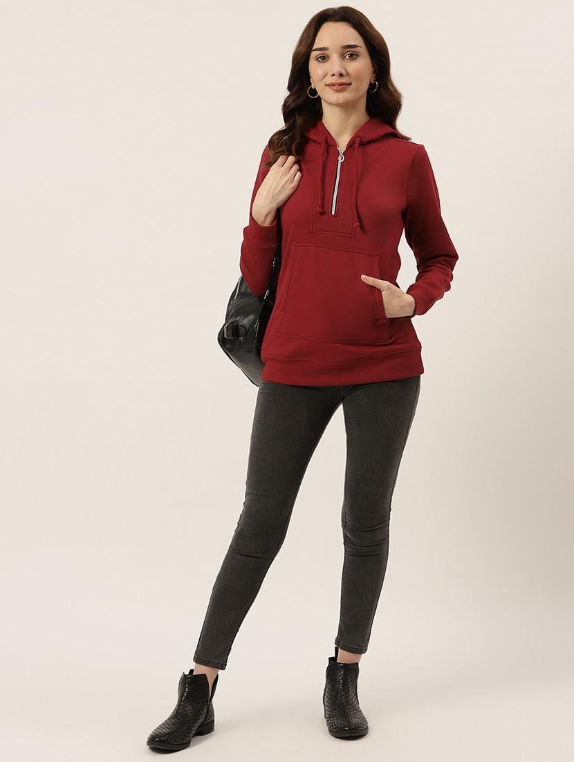 hooded neck solid sweatshirt - 18263000 - Standard Image - 3