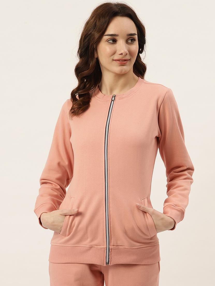 round neck solid regular jacket - 18263119 - Zoom Image - 0