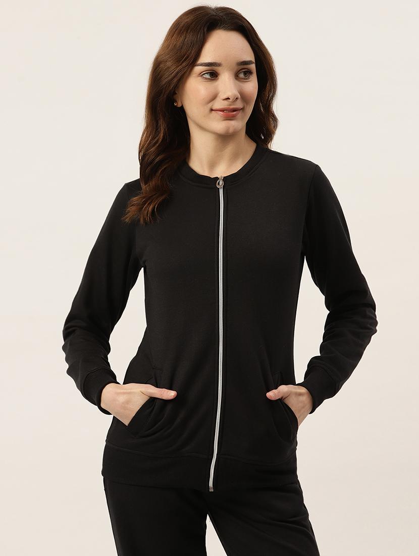 round neck solid regular jacket - 18263131 - Zoom Image - 0
