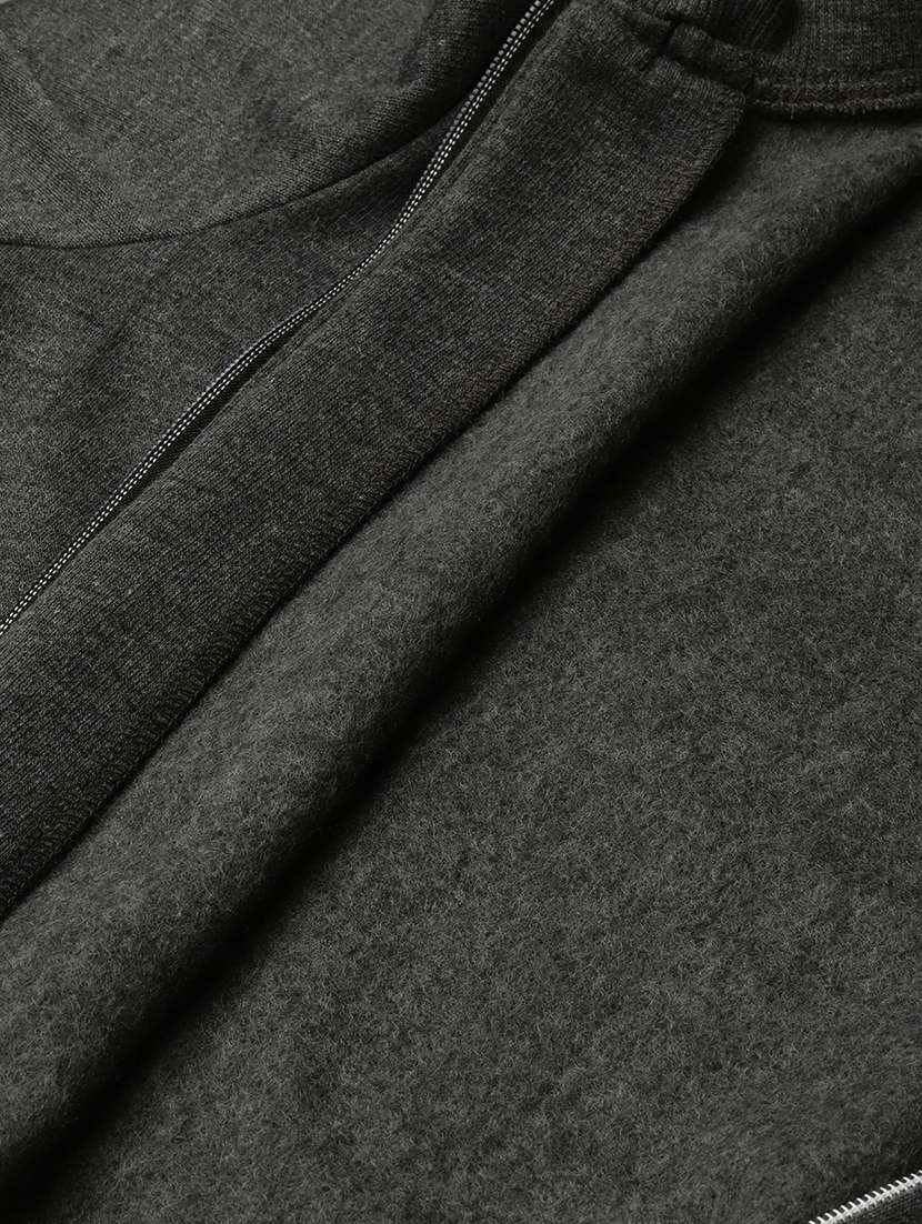 round neck solid regular jacket - 18263137 -  Standard Image - 5