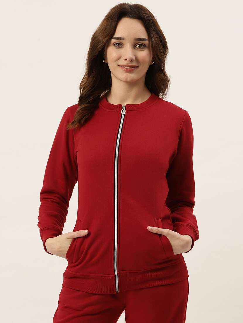 round neck solid regular jacket