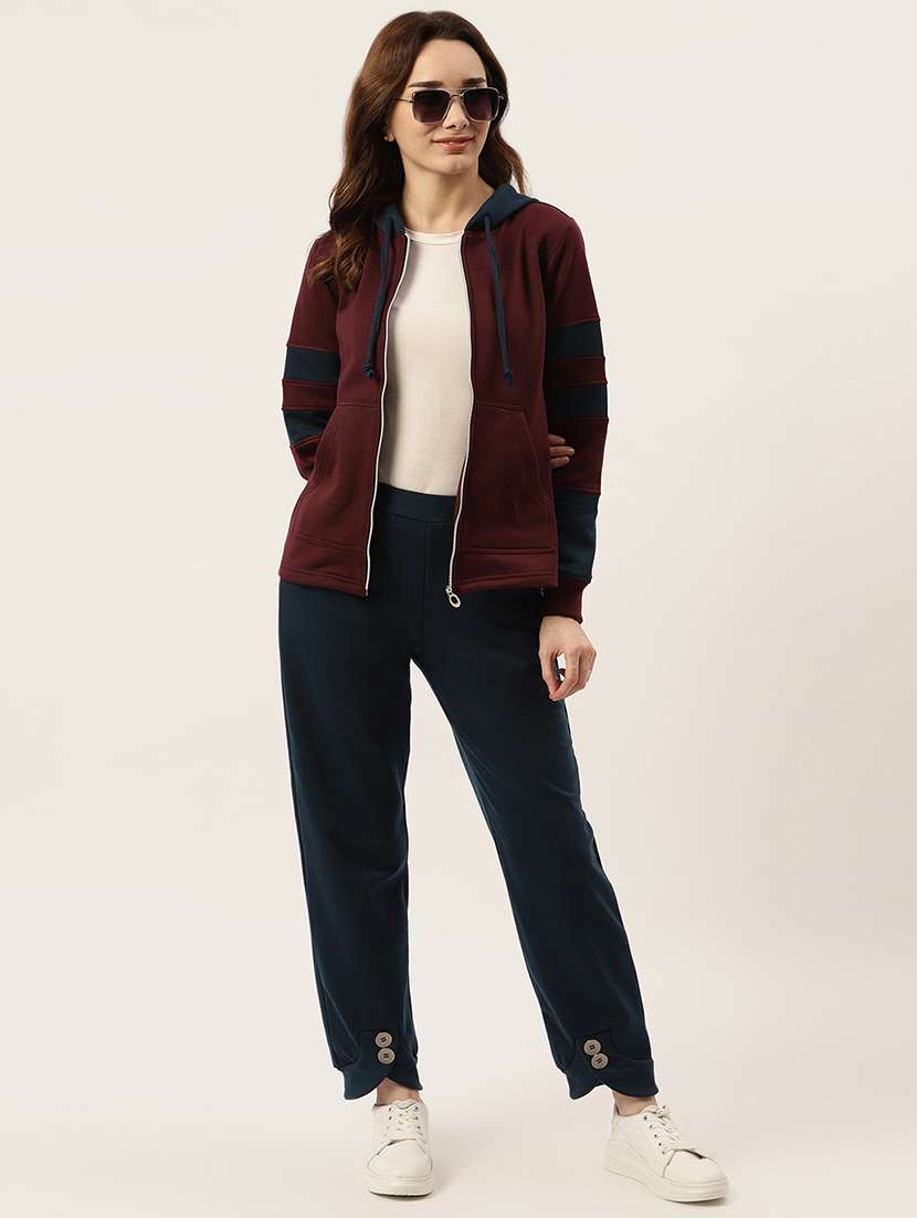 long sleeve solid hooded jacket - 18263182 - Standard Image - 3