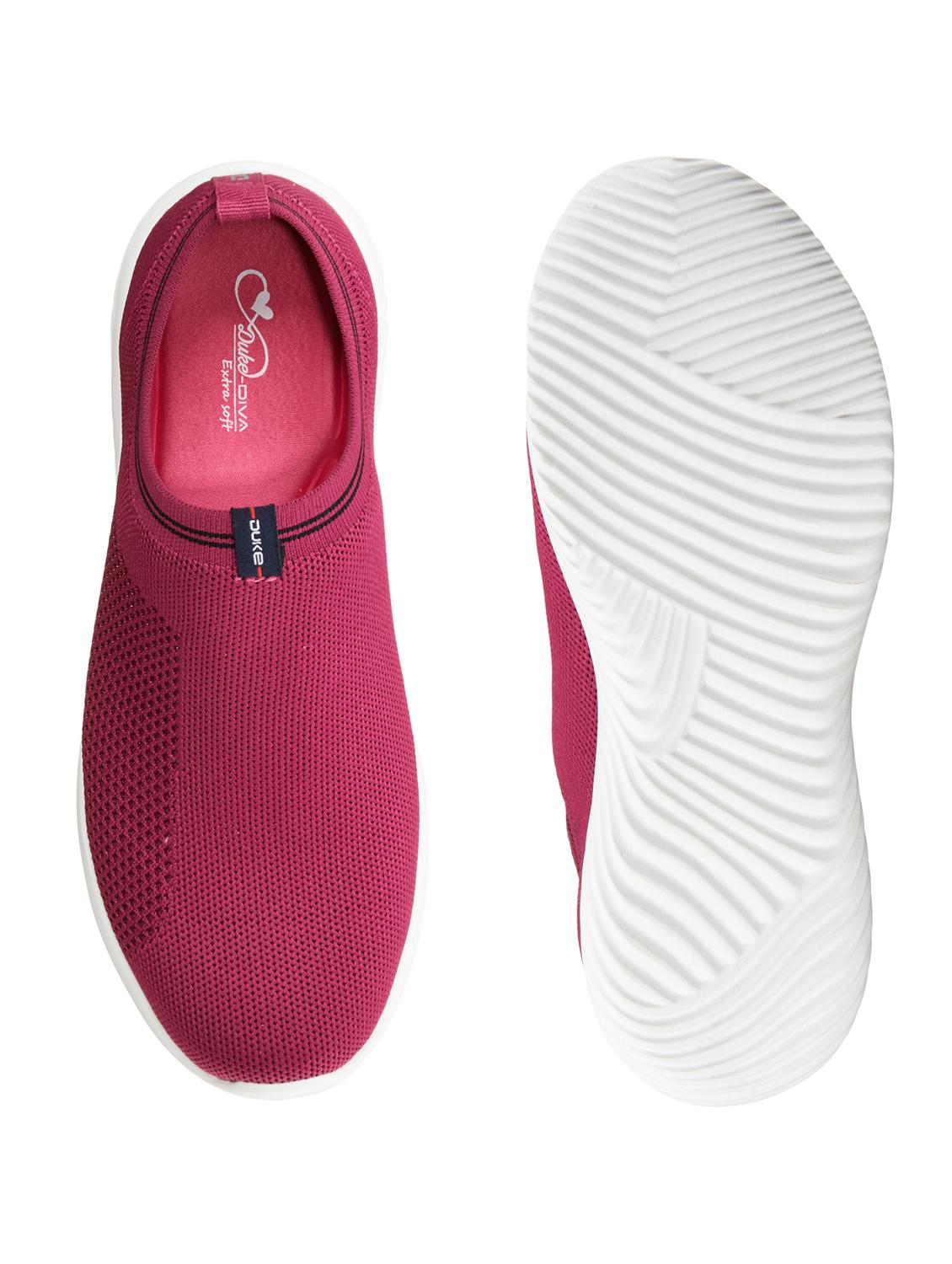 red fabric slip on sports shoes - 18263580 - Standard Image - 3