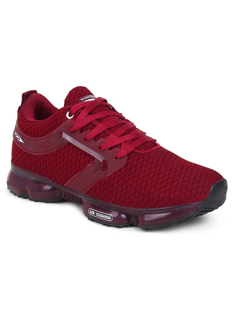 maroon lace up sport shoe