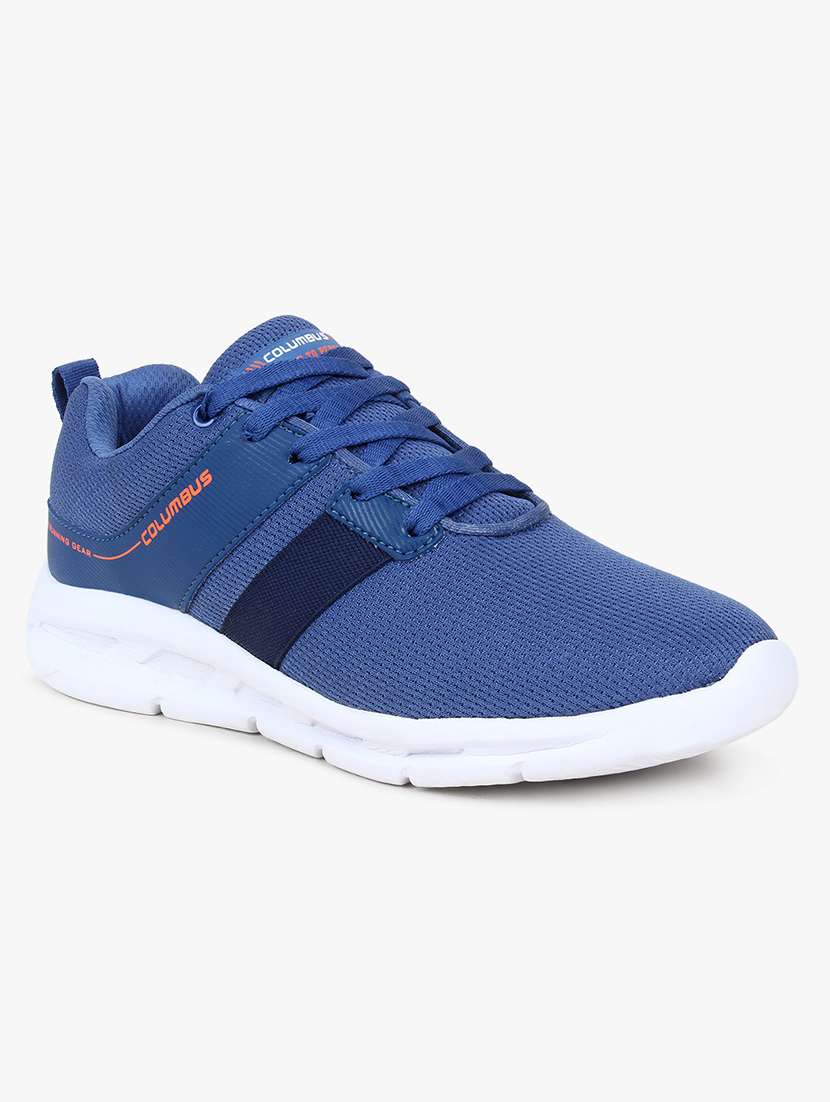 blue lace up sport shoe