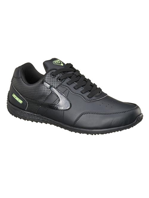 black pu lace up sneakers - 18264097 - Standard Image - 0