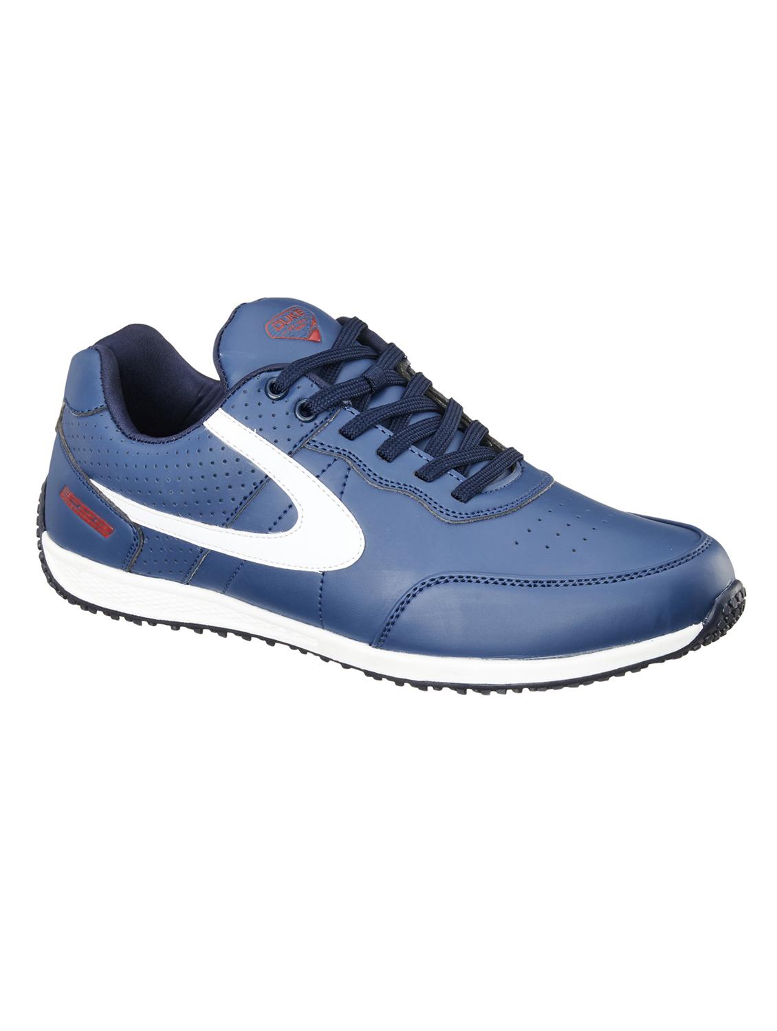 navy pu lace up sneakers - 18264098 -  Zoom Image - 0
