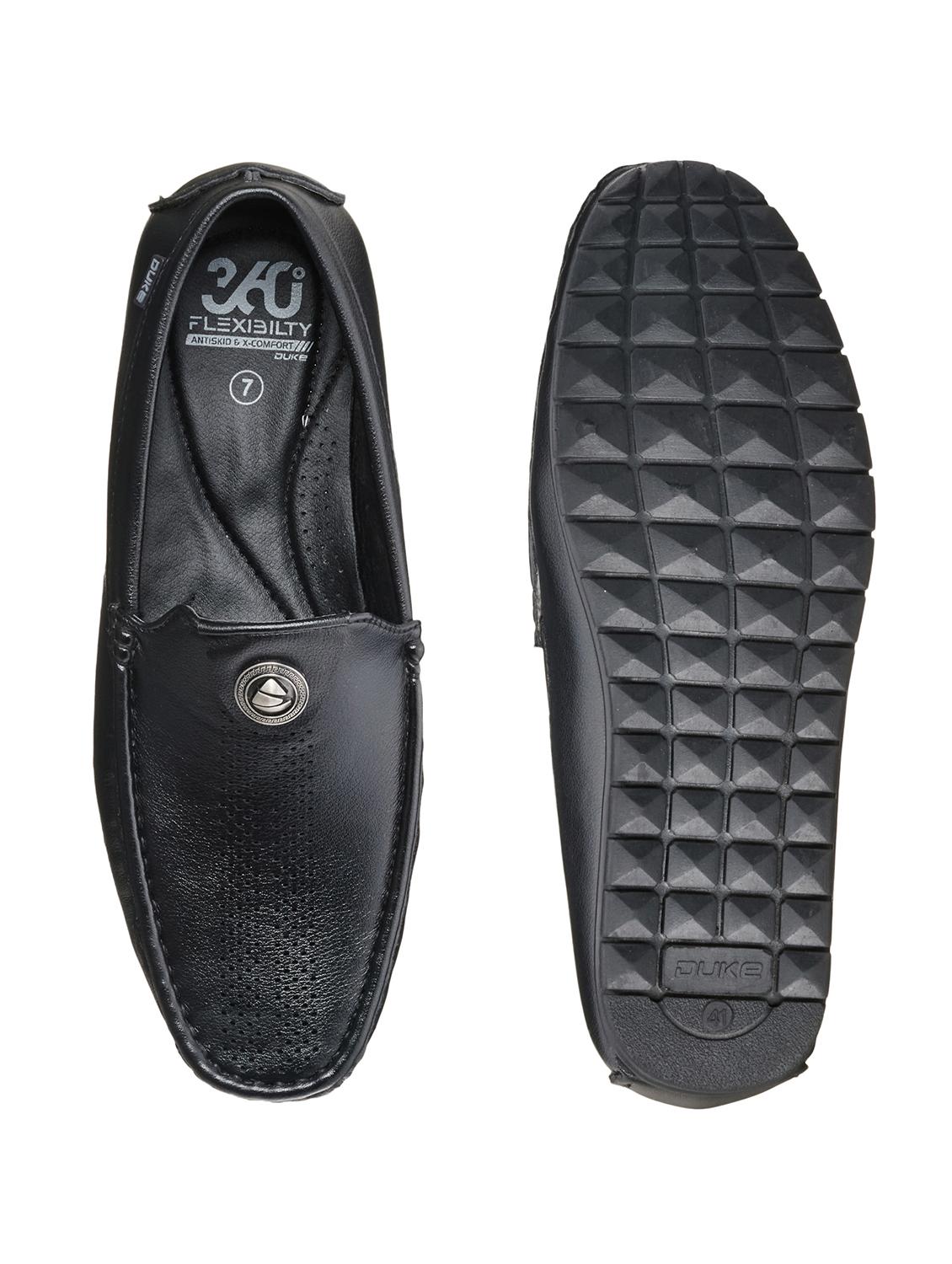 black synthetic slip on loafers - 18264126 - Standard Image - 3