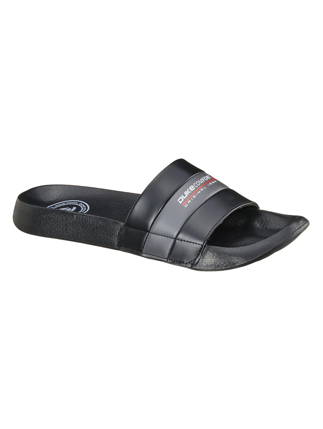 black synthetic & mesh slip on flip flops - 18264175 - Zoom Image - 0