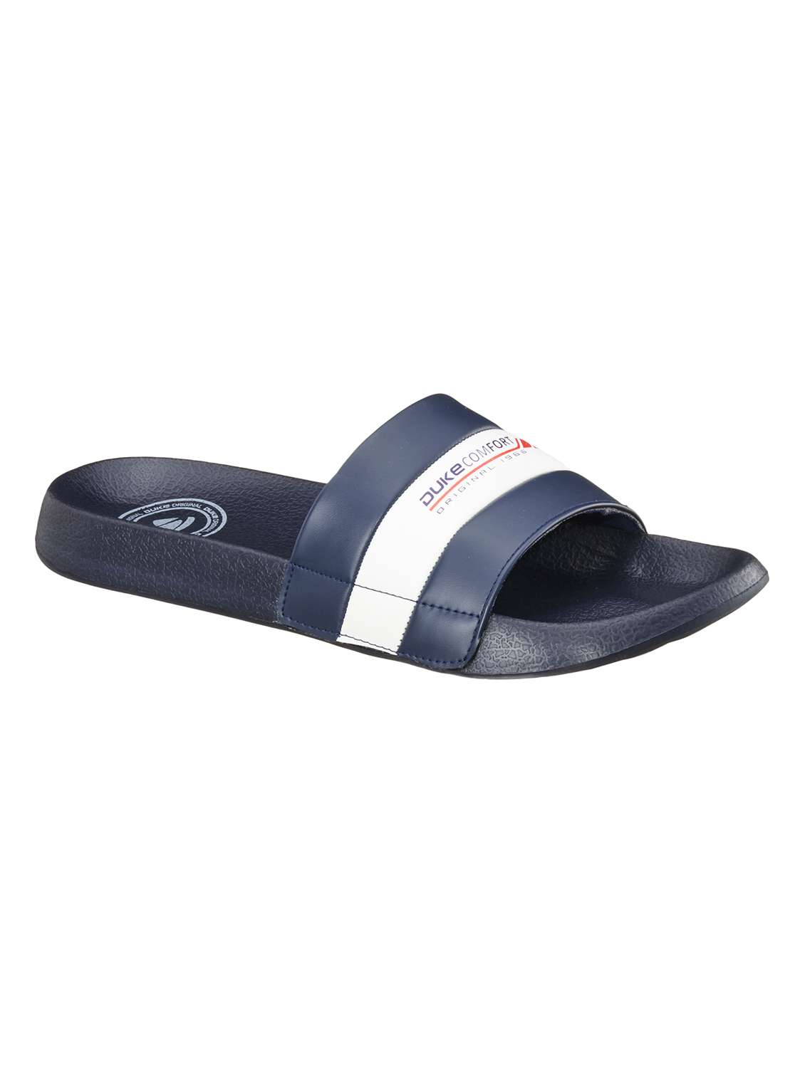 navy synthetic & mesh slip on flip flops - 18264176 -  Zoom Image - 0