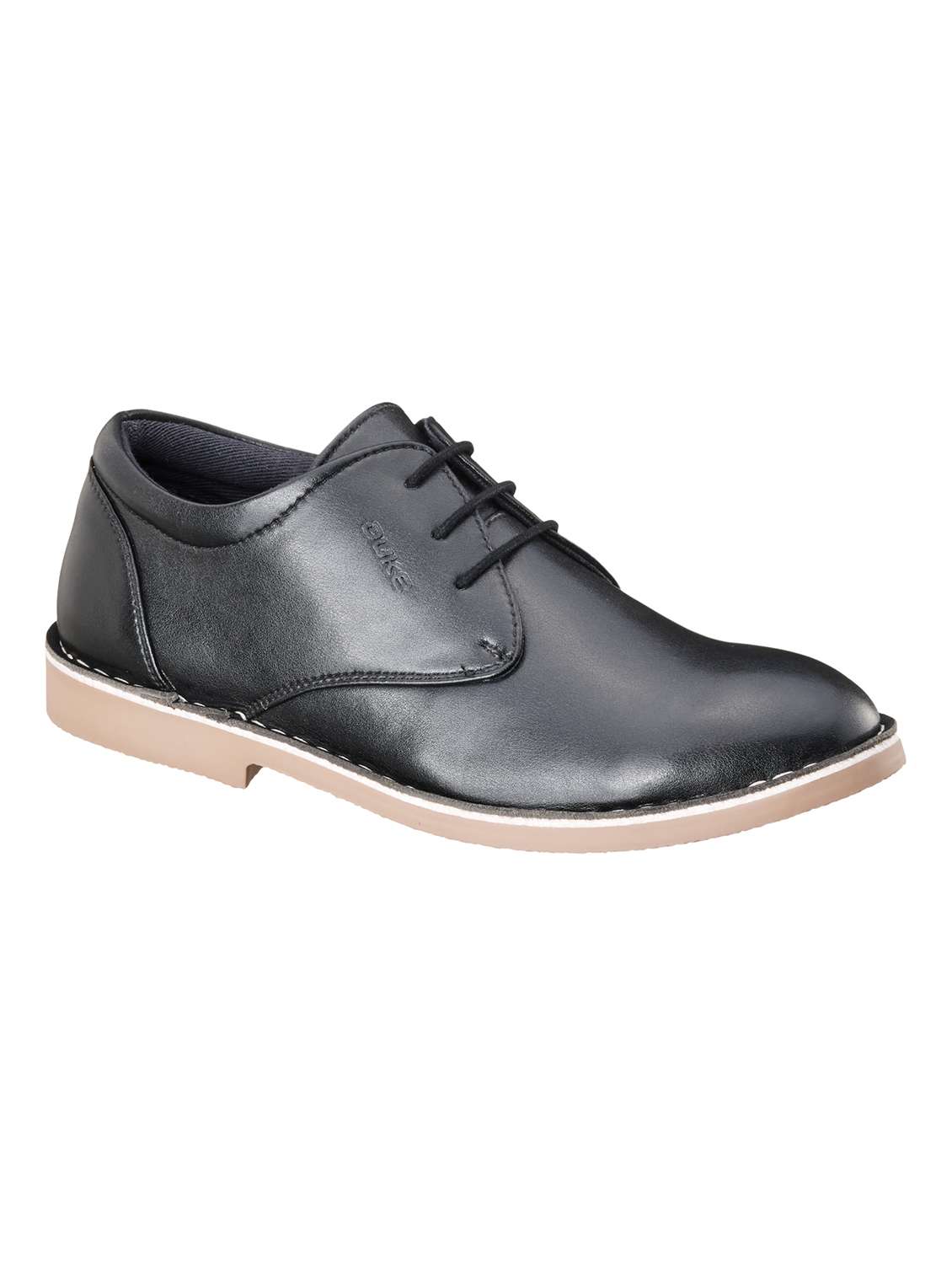 black synthetic lace up shoes