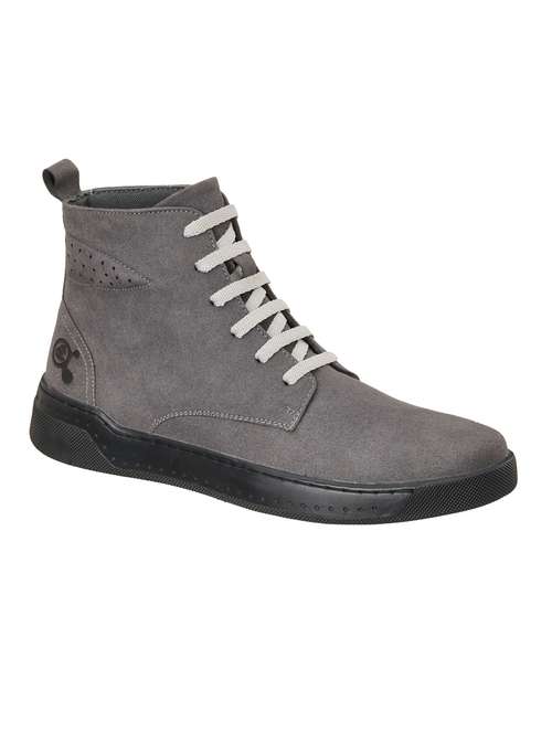 grey suede lace up boots - 18264253 - Standard Image - 0