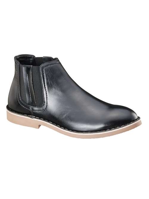 black synthetic slip on boots - 18264256 -  Standard Image - 0