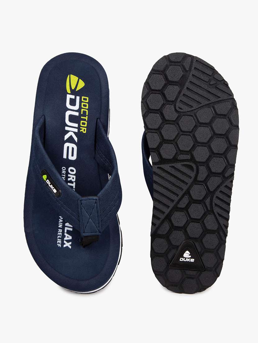 black synthetic & mesh slip on flip flops - 18264374 -  Standard Image - 3