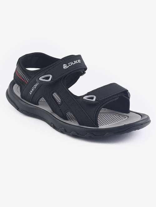 black pu slip on floaters - 18265596 -  Standard Image - 0