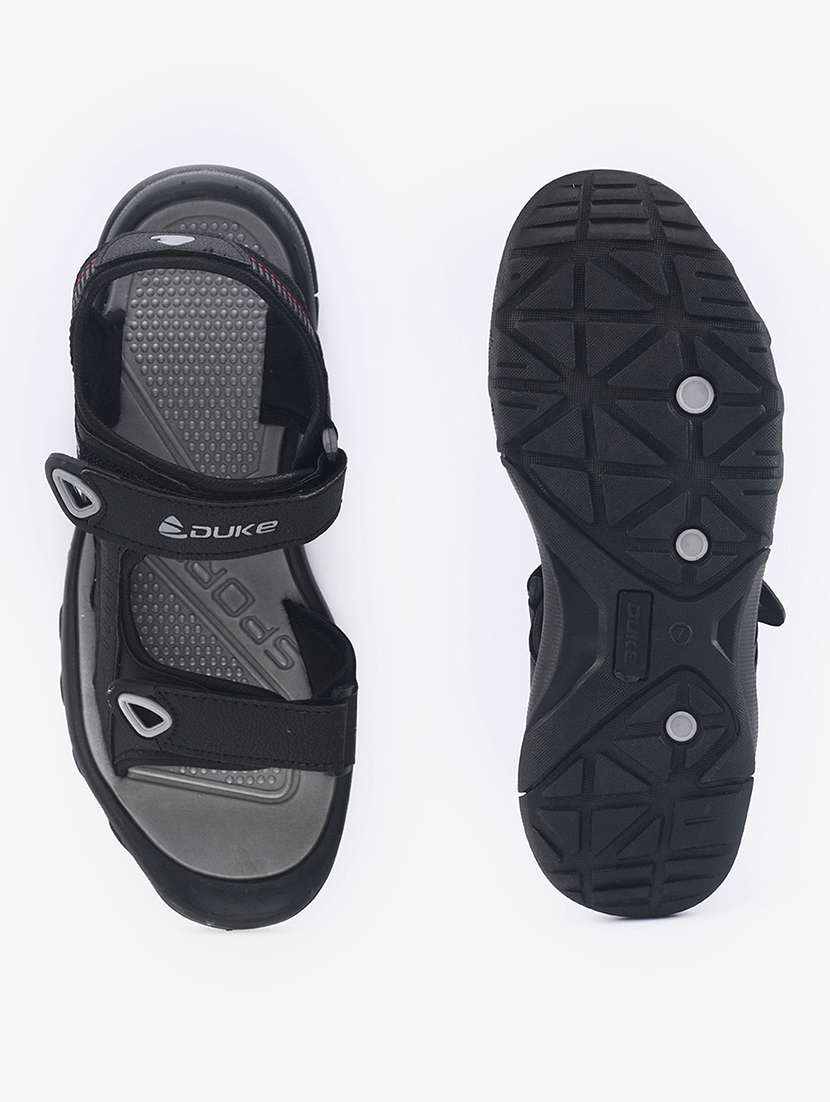 black pu slip on floaters - 18265596 -  Standard Image - 3