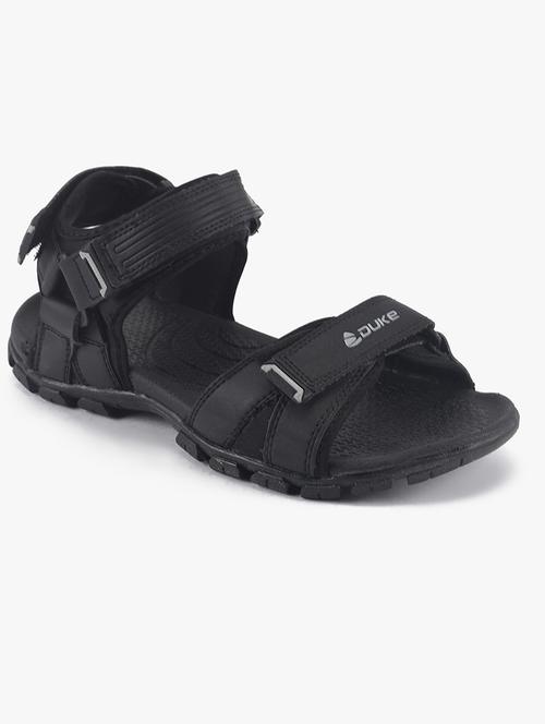 black pu slip on floaters - 18265600 -  Standard Image - 0