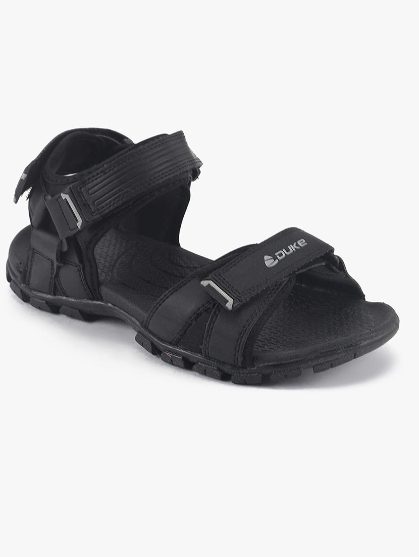black pu slip on floaters - 18265600 -  Zoom Image - 0