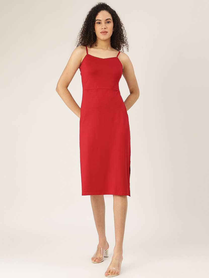 cami neck solid bodycon dress