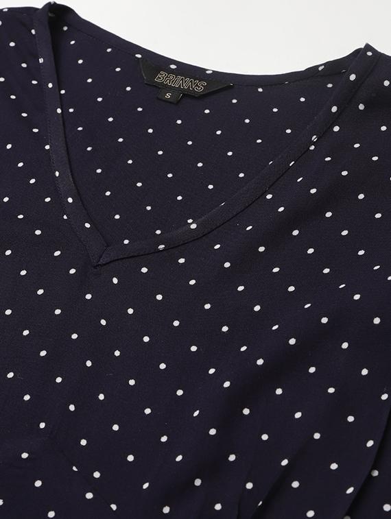 v-neck printed a-line dress - 18266404 - Standard Image - 3