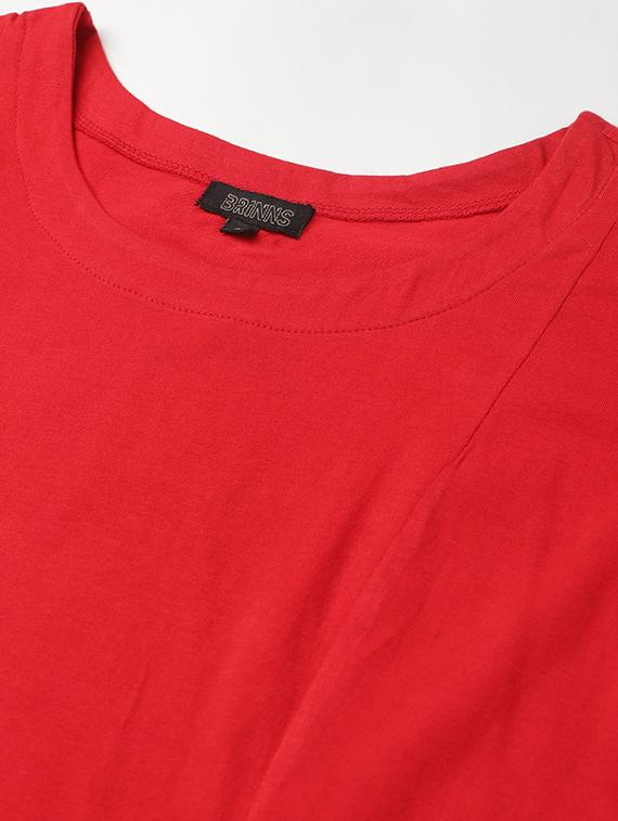 round neck solid t-shirt dress - 18266416 - Standard Image - 3