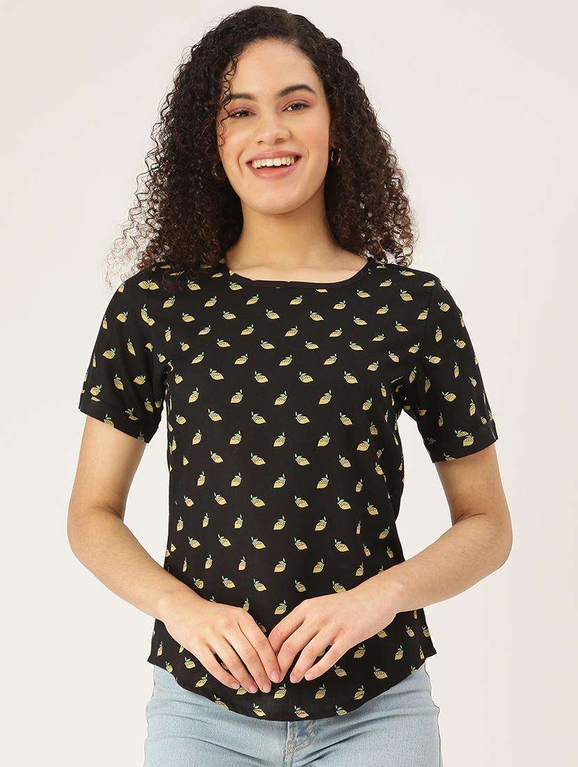 round neck printed top - 18266494 - Zoom Image - 0