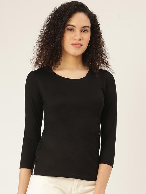 round neck solid tee - 18266504 - Standard Image - 0