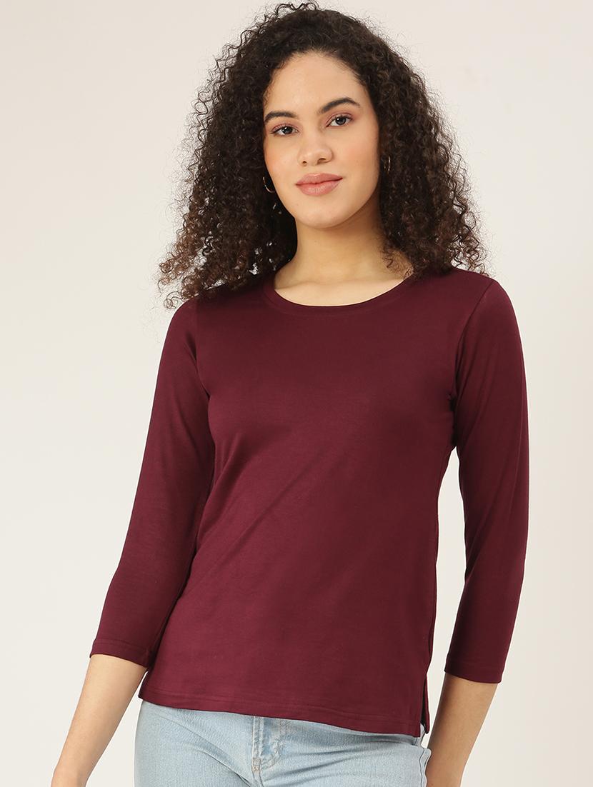 round neck solid tee - 18266528 - Zoom Image - 0